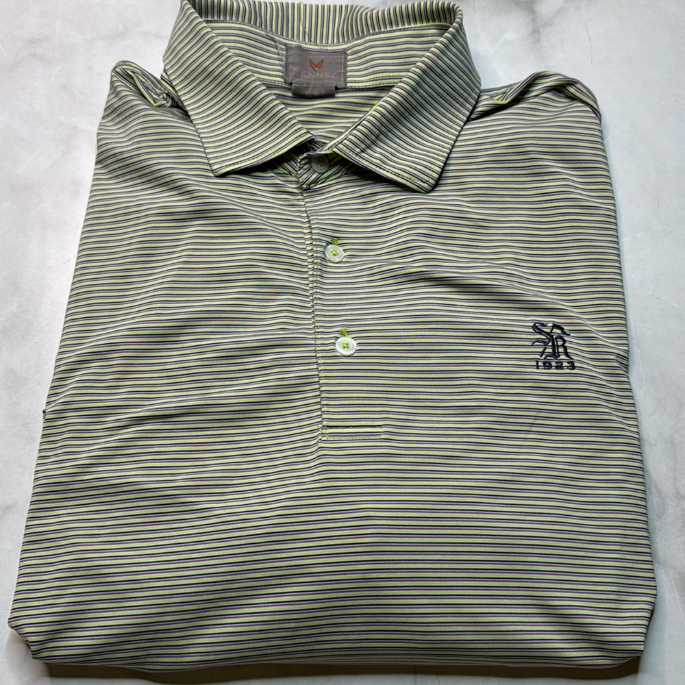 Fennec Striped Golf Polo Sunset Ridge